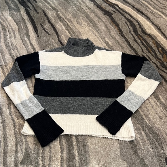 Express Mock Neck Striped Sweater - Picture 2 of 11